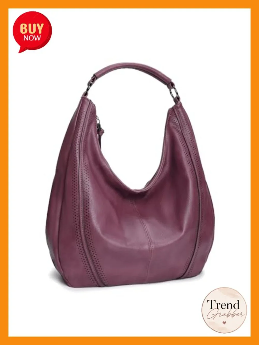 Oversized Vegan Leather Hobo Bag with Adjustable Crossbody Strap